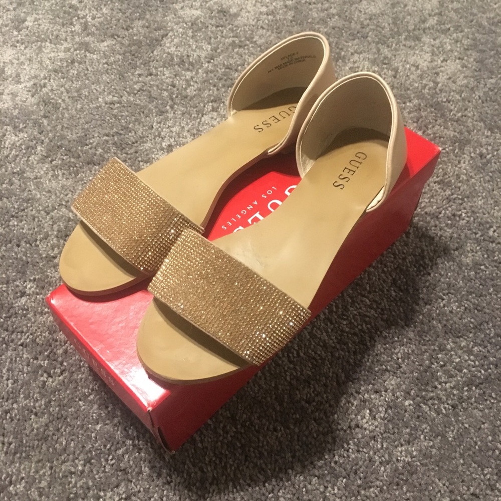 Guess Blush Rhinestone Sandals Size 7.5 - Picture 5 of 7